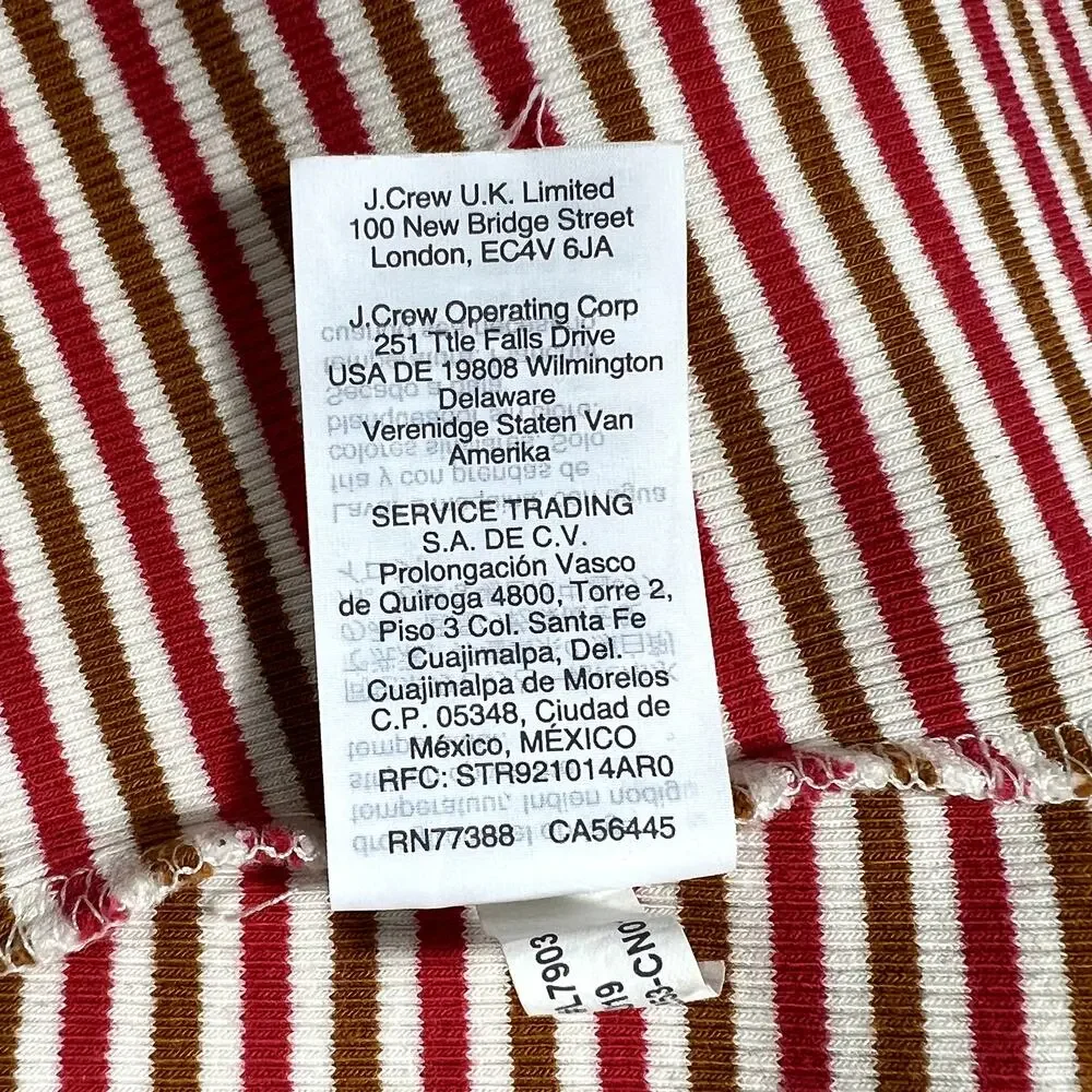 Madewell Swingy Tee Dress in Stripe Red Burnt Orange White Womens Medium - Picture 11 of 11